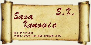 Saša Kanović vizit kartica
